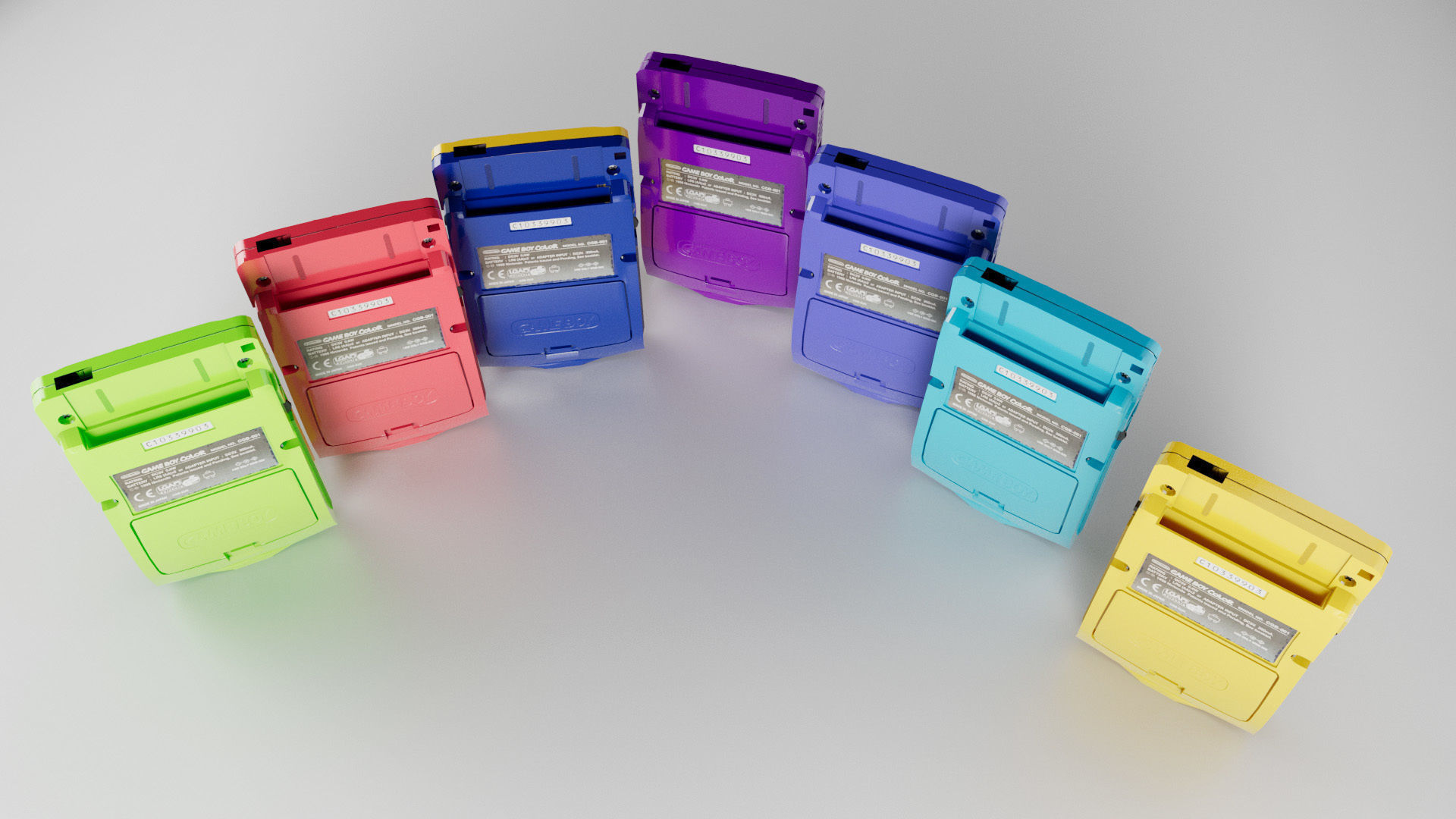 Nintendo Gameboy 6 colors and one collector 3D model_7