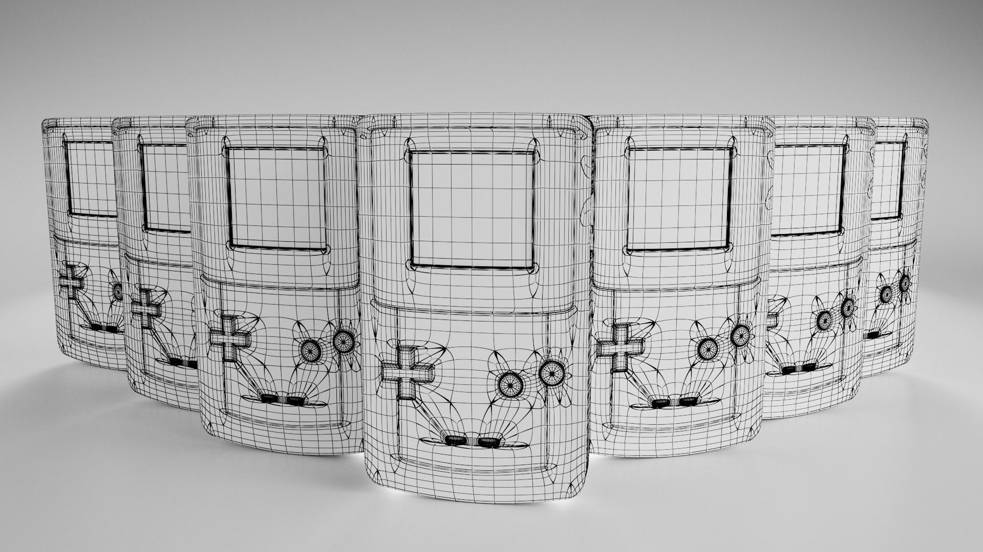 Nintendo Gameboy 6 colors and one collector 3D model_8