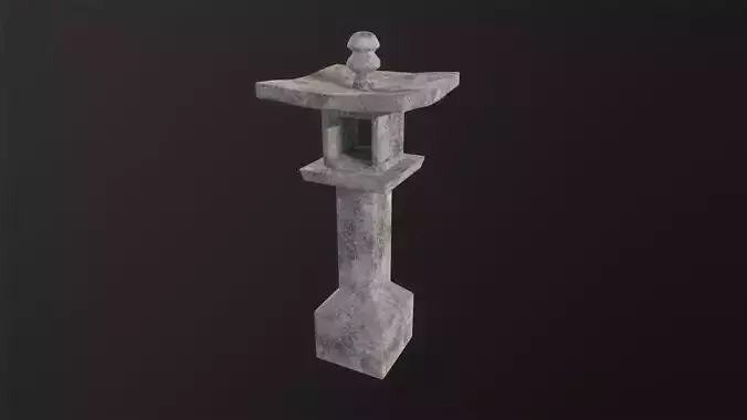 Japanese stone lantern 3D Model