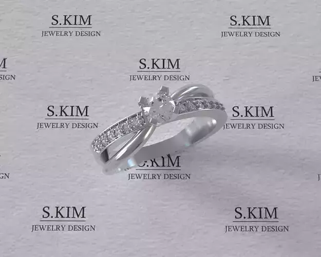 Engagement ring 3D print model