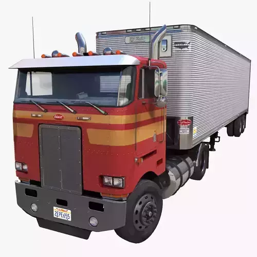 Peterbilt 362 daycab dryvan Low-poly 3D model