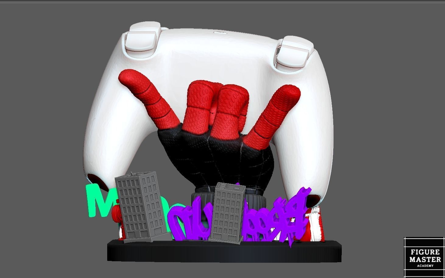 SPIDERMAN MILES MORALES PS CONTROLLER HOLDER 3D print model_11