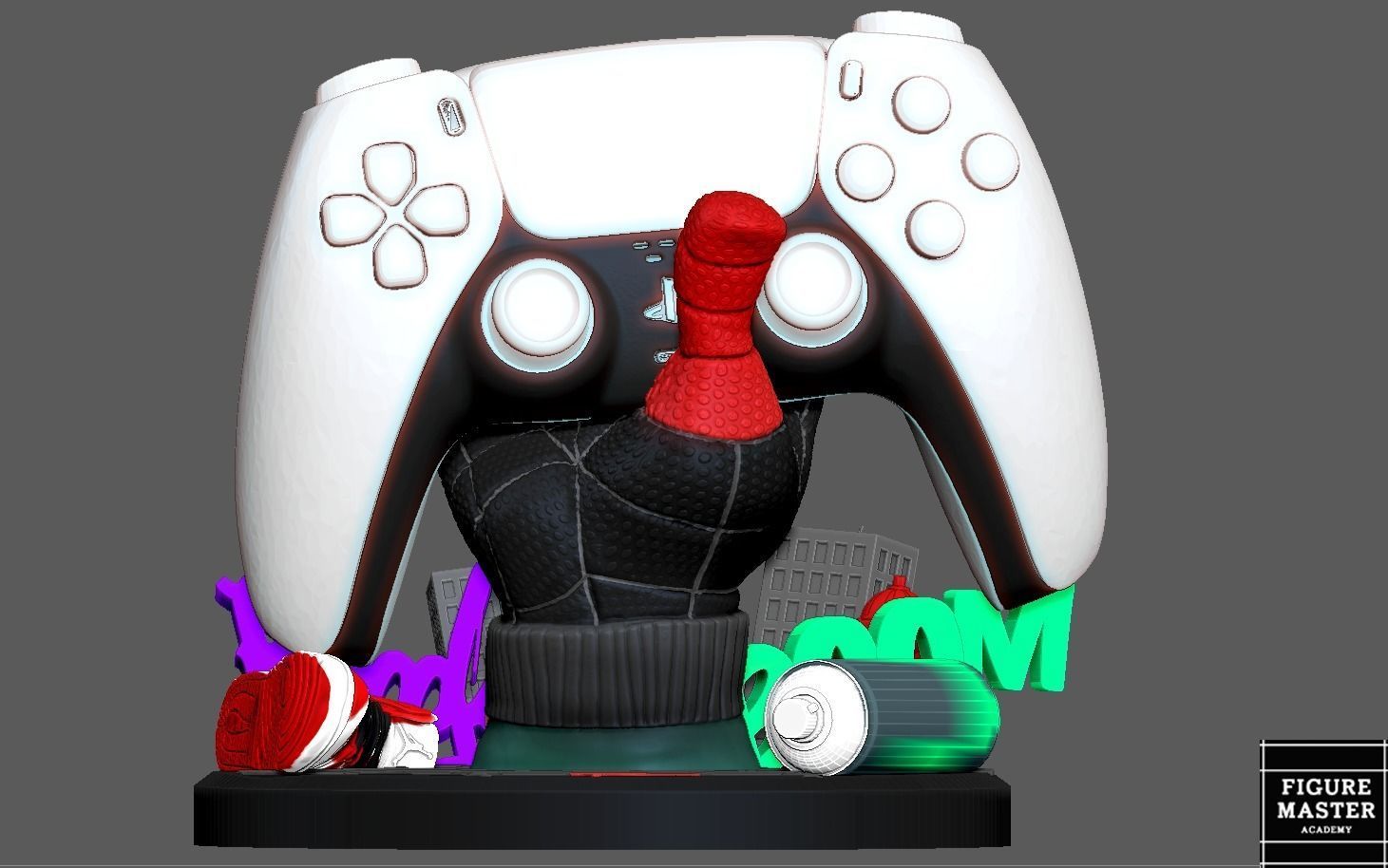 SPIDERMAN MILES MORALES PS CONTROLLER HOLDER 3D print model_10