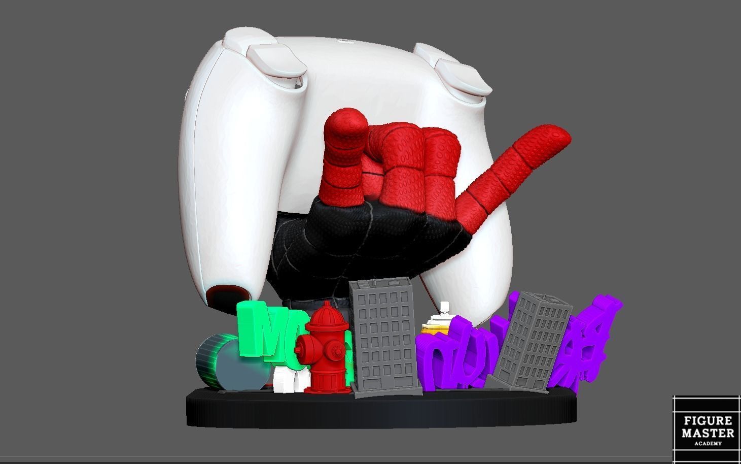 SPIDERMAN MILES MORALES PS CONTROLLER HOLDER 3D print model_12