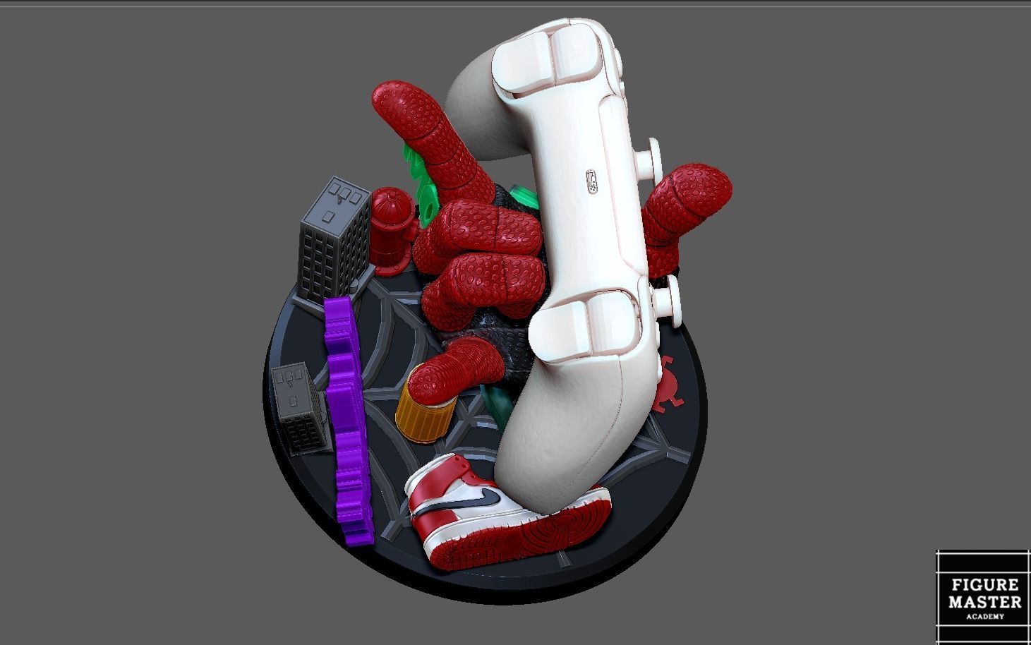 SPIDERMAN MILES MORALES PS CONTROLLER HOLDER 3D print model_4