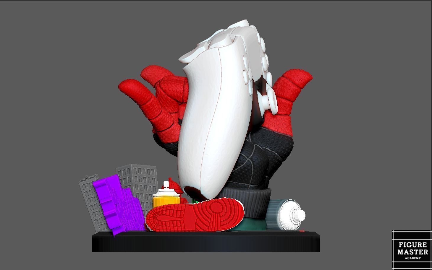 SPIDERMAN MILES MORALES PS CONTROLLER HOLDER 3D print model_1