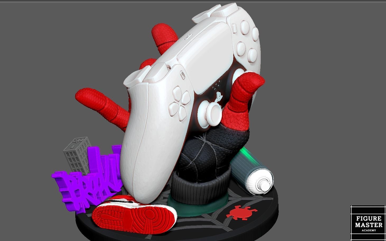 SPIDERMAN MILES MORALES PS CONTROLLER HOLDER 3D print model_8