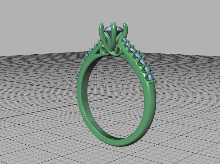 Paris Solitaire Engagement Ring with 4mm main stone 3D print model_27