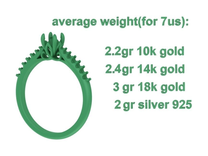 Paris Solitaire Engagement Ring with 4mm main stone 3D print model_13