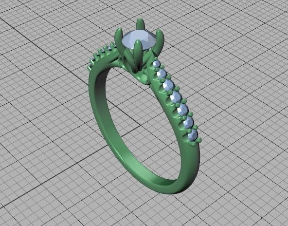 Paris Solitaire Engagement Ring with 4mm main stone 3D print model_32