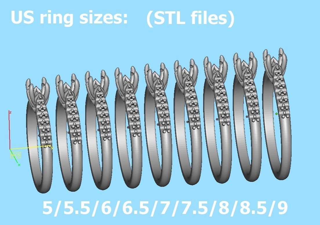 Paris Solitaire Engagement Ring with 4mm main stone 3D print model_12