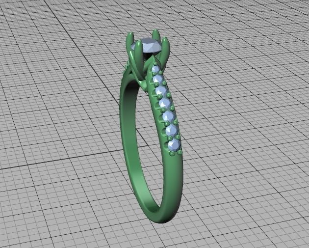 Paris Solitaire Engagement Ring with 4mm main stone 3D print model_29