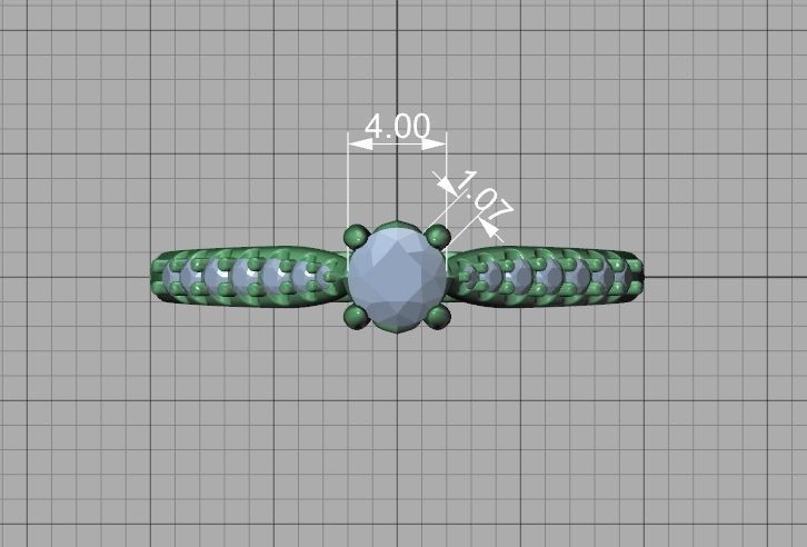 Paris Solitaire Engagement Ring with 4mm main stone 3D print model_11