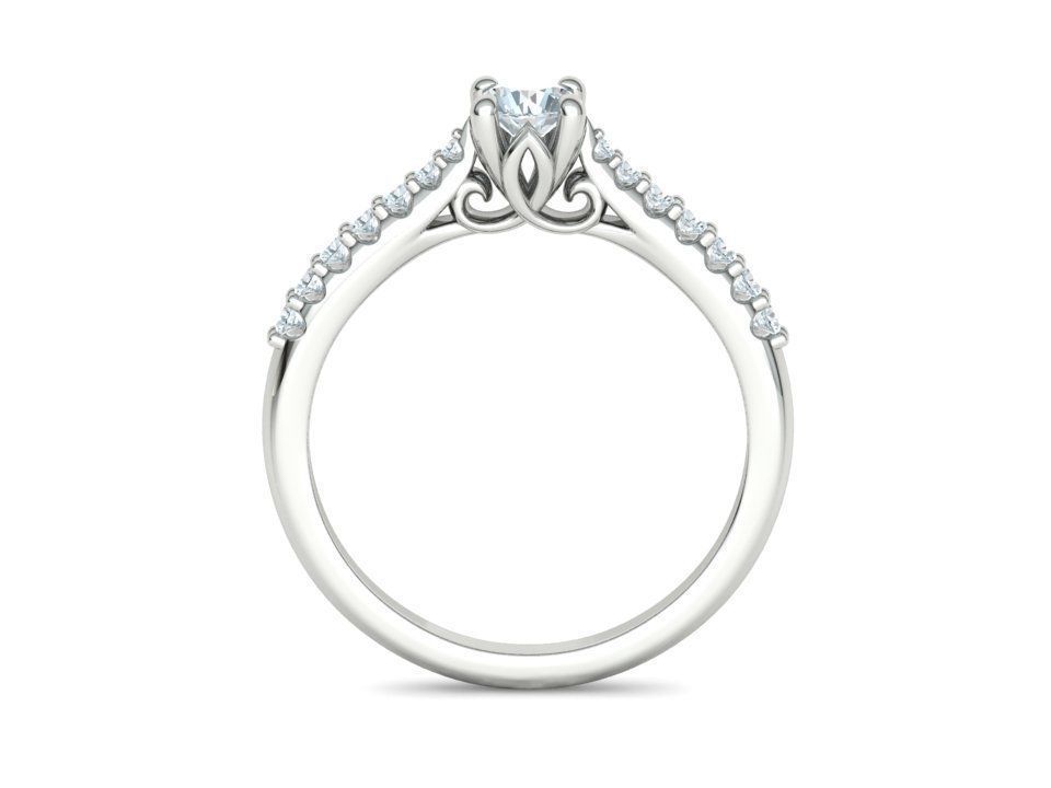 Paris Solitaire Engagement Ring with 4mm main stone 3D print model_8