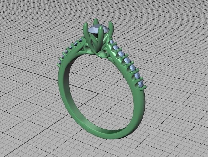 Paris Solitaire Engagement Ring with 4mm main stone 3D print model_28