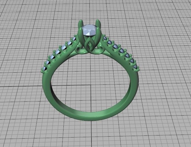 Paris Solitaire Engagement Ring with 4mm main stone 3D print model_30