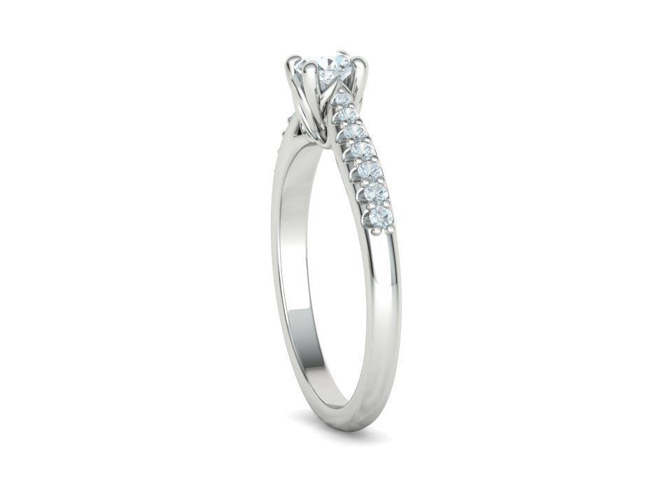 Paris Solitaire Engagement Ring with 4mm main stone 3D print model_19