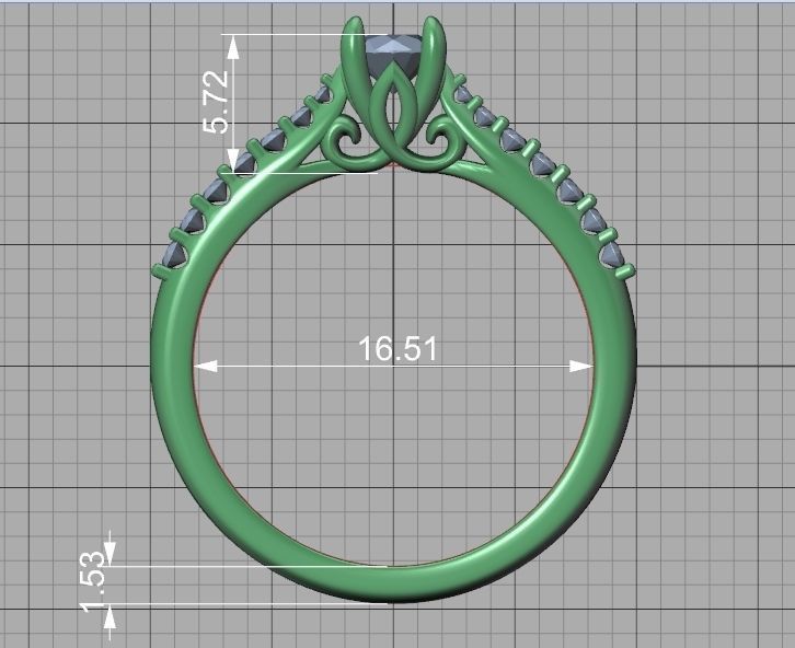 Paris Solitaire Engagement Ring with 4mm main stone 3D print model_10