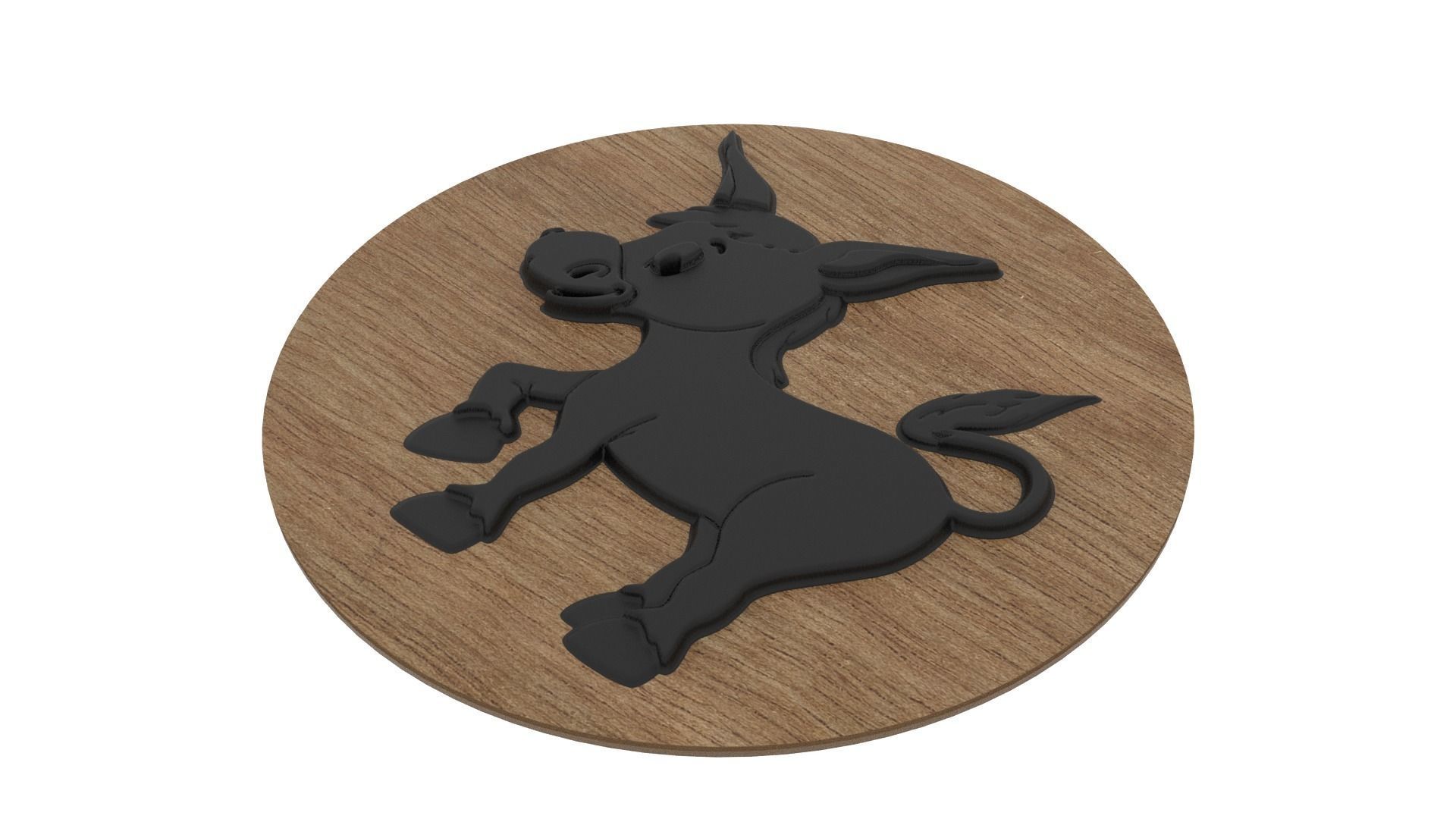 Donkey Medallion 3D print model_2
