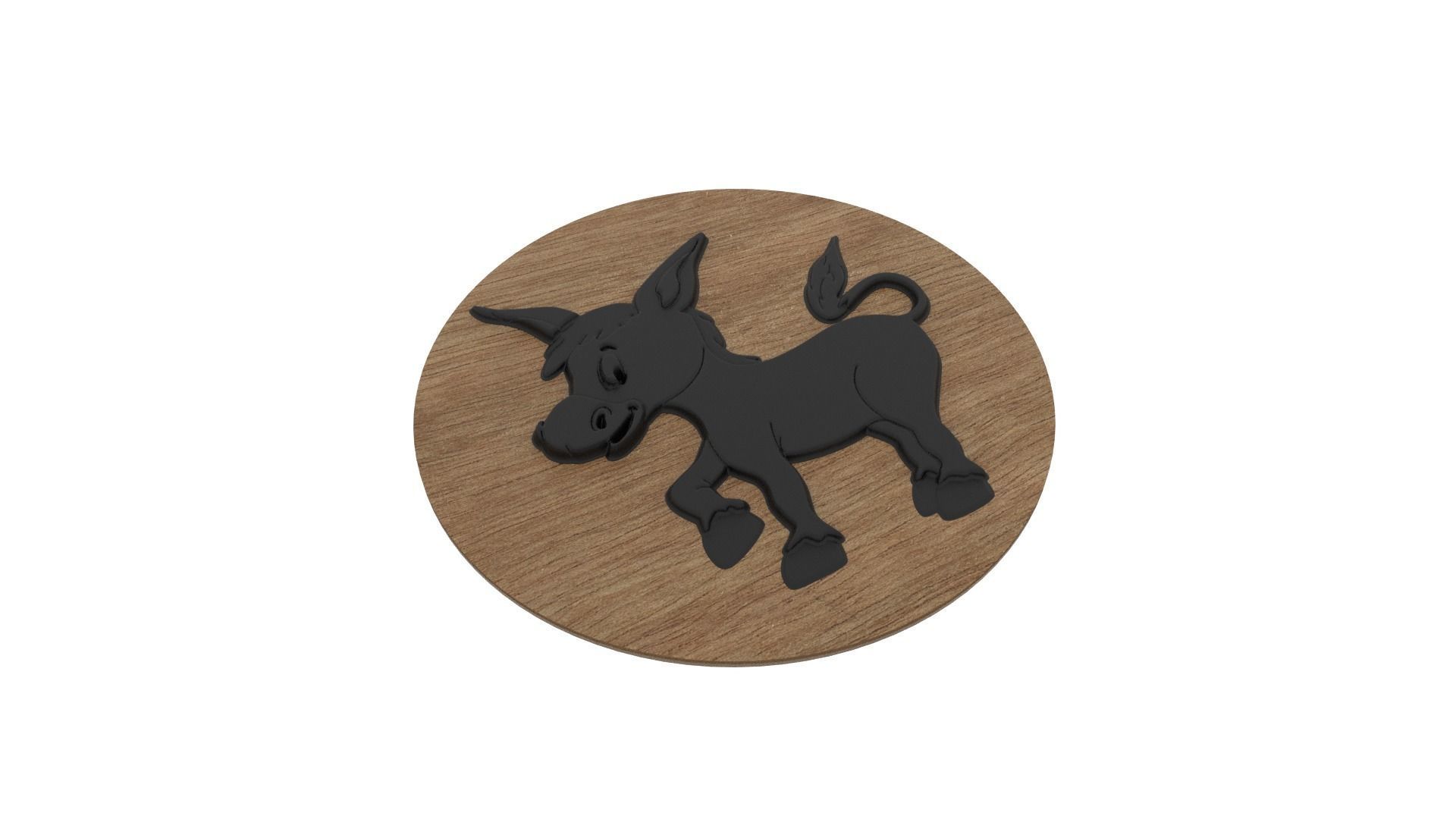 Donkey Medallion 3D print model_4