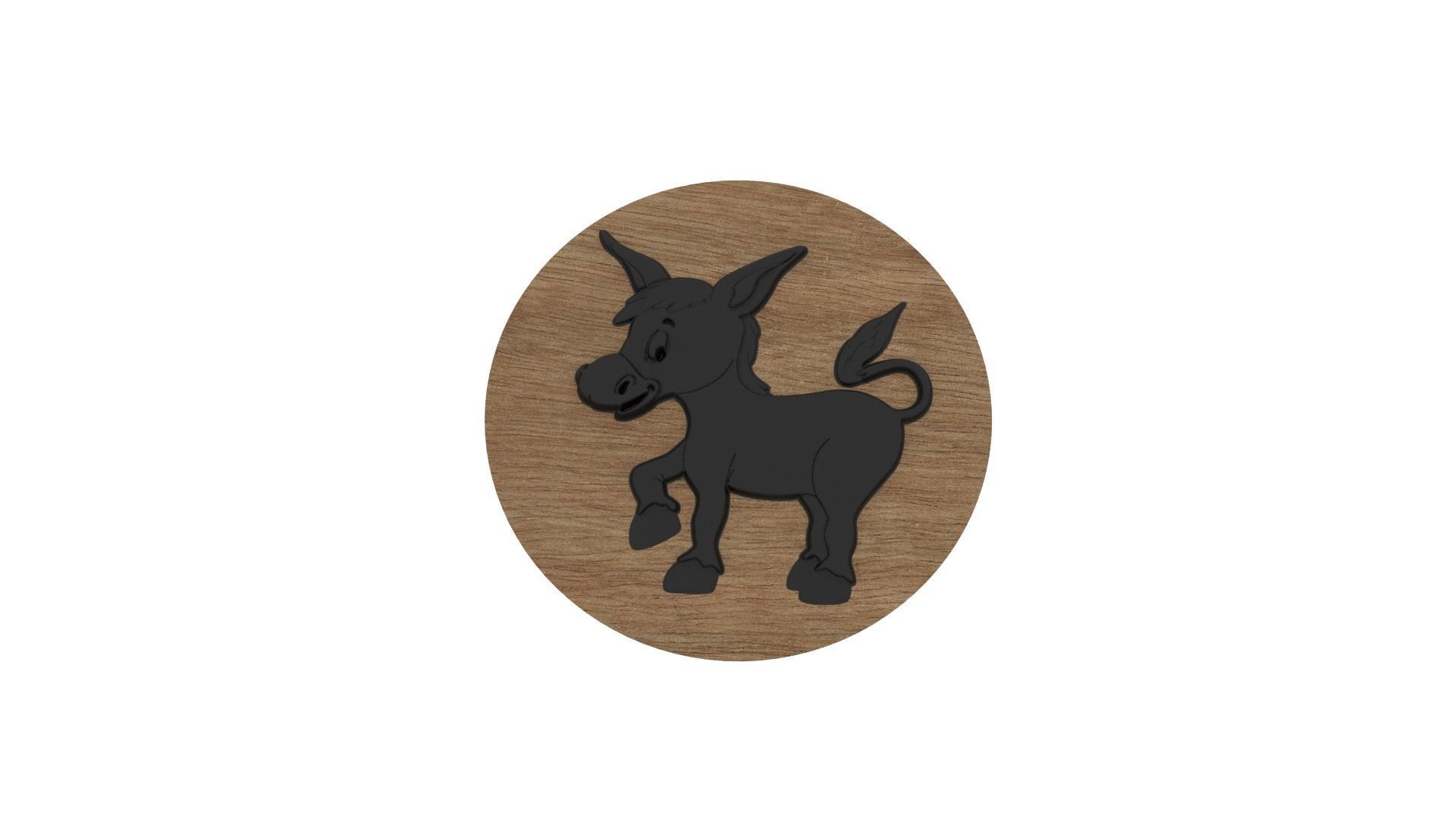 Donkey Medallion 3D print model_5