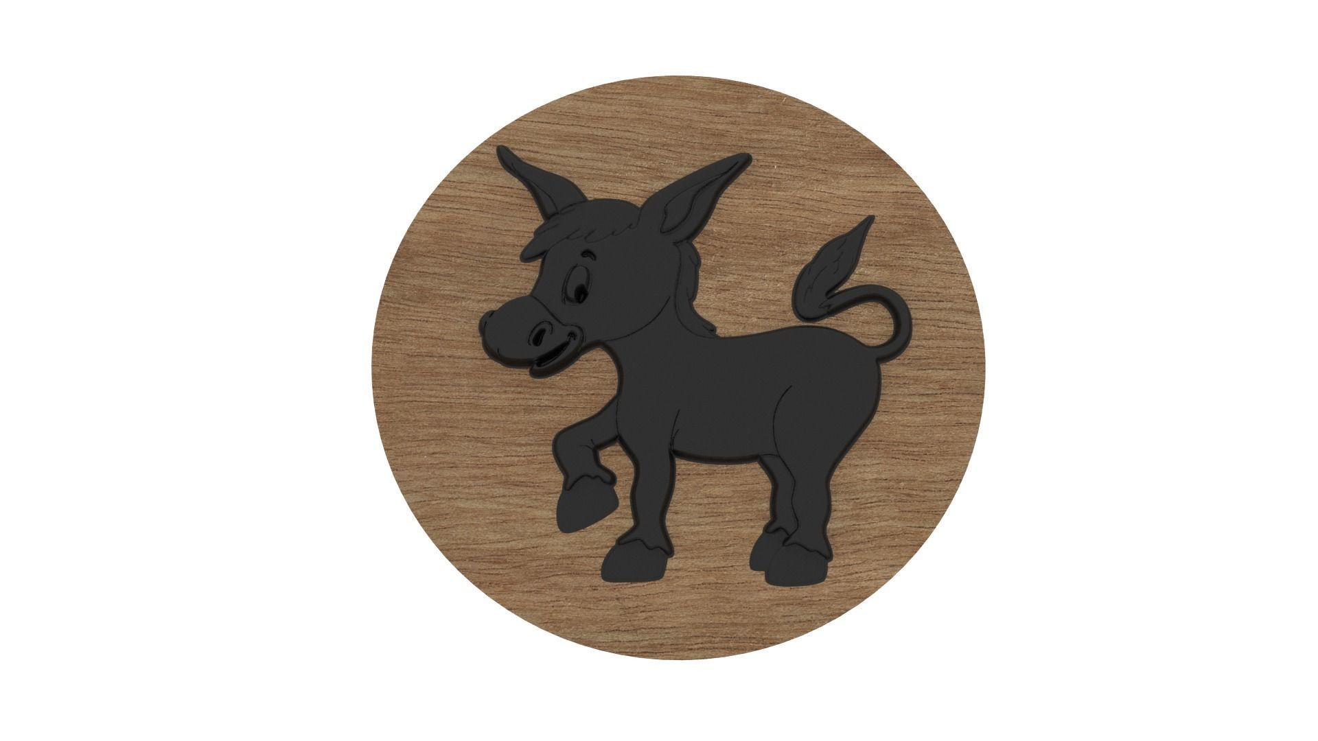 Donkey Medallion 3D print model_1