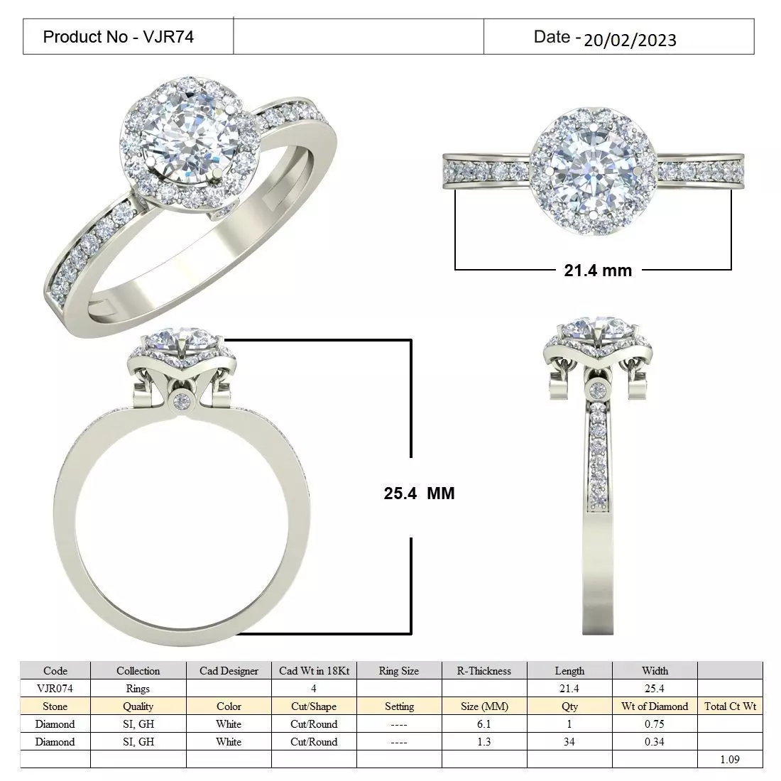 Iight Weight Engagement Ring 3D print model_0