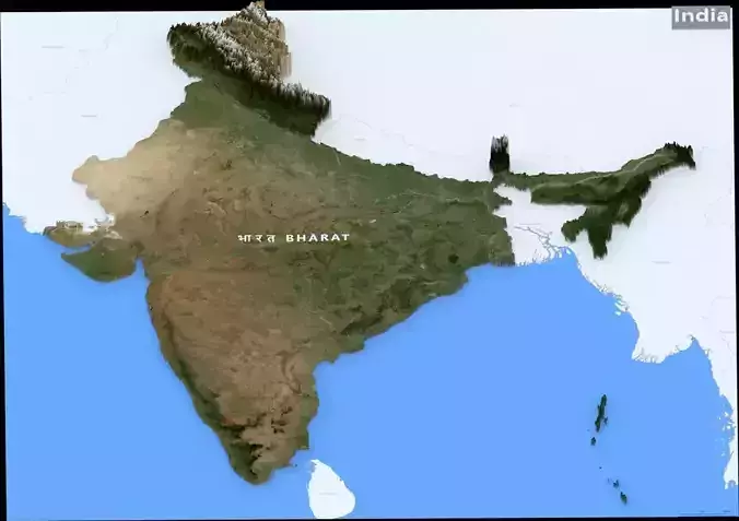 INDIA mainland 3D Terrain Topography MODEL 3D model