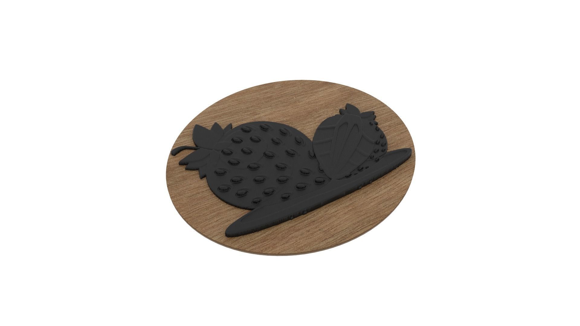 Strawberry Medallion 3D print model_4
