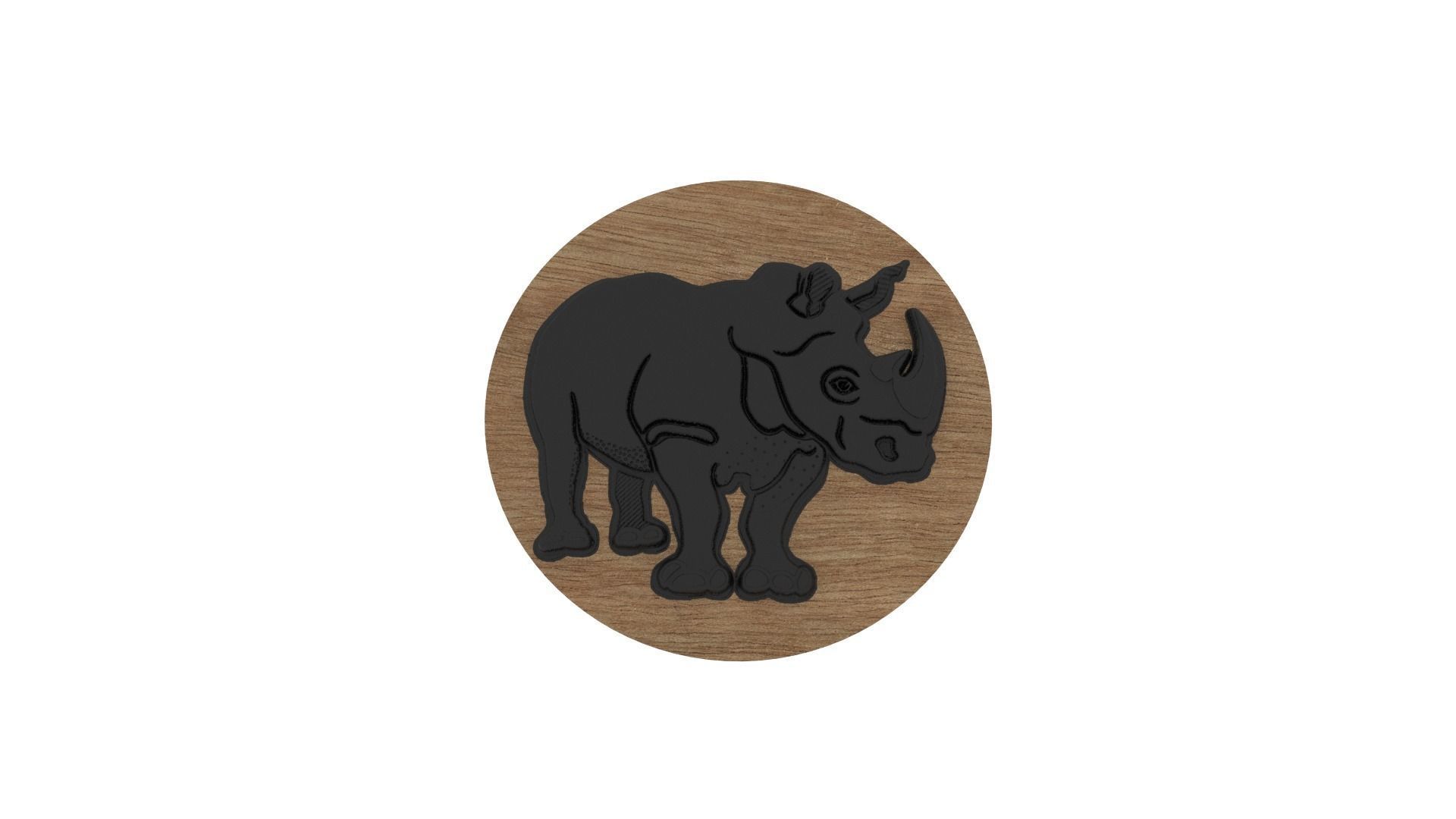 Rhino Medallion 3D print model_5