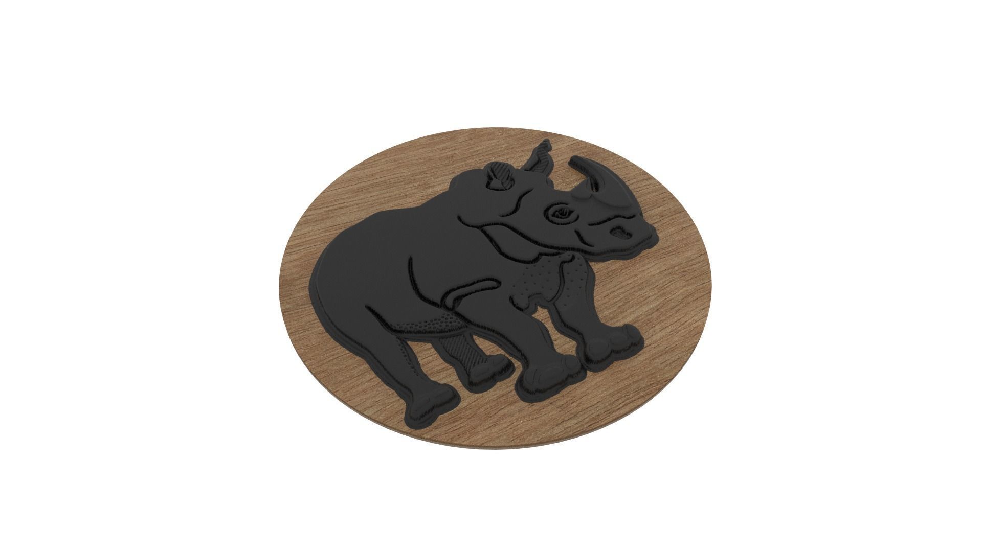 Rhino Medallion 3D print model_4
