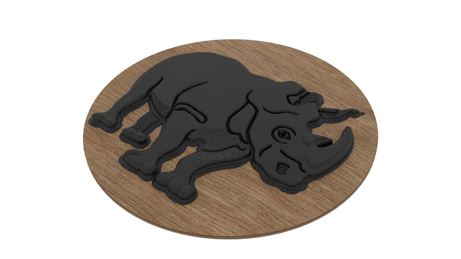 Rhino Medallion 3D print model_2