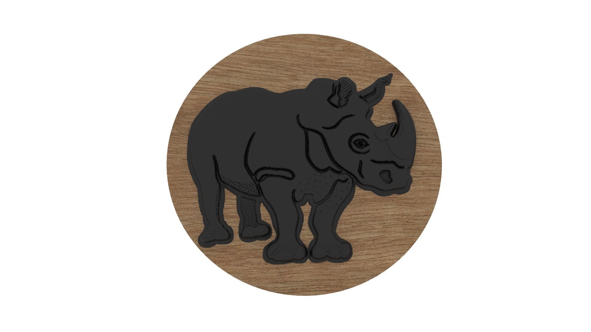 Rhino Medallion 3D print model_1