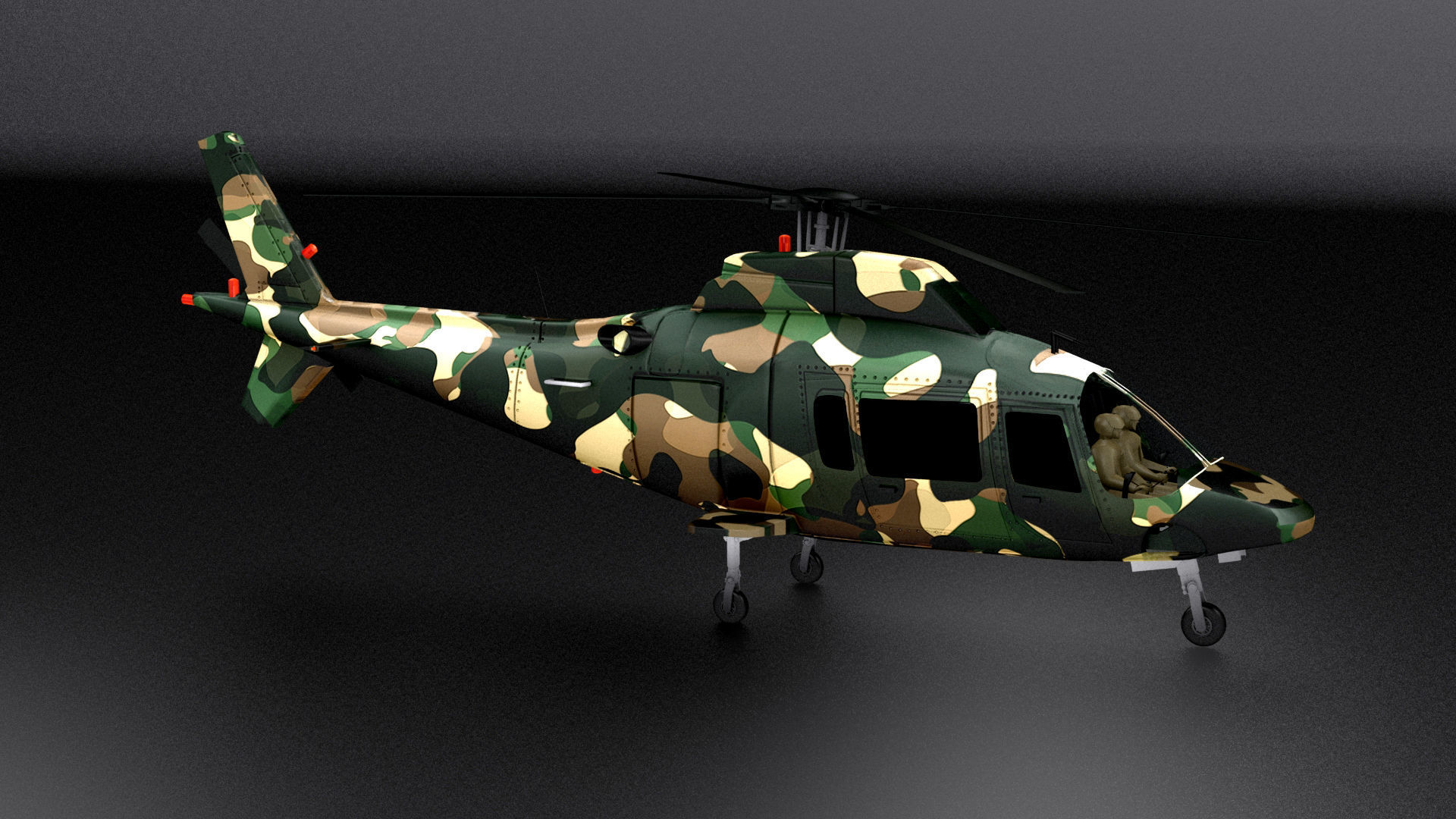 Agusta-hirundo-a109 Low-poly 3D model_7