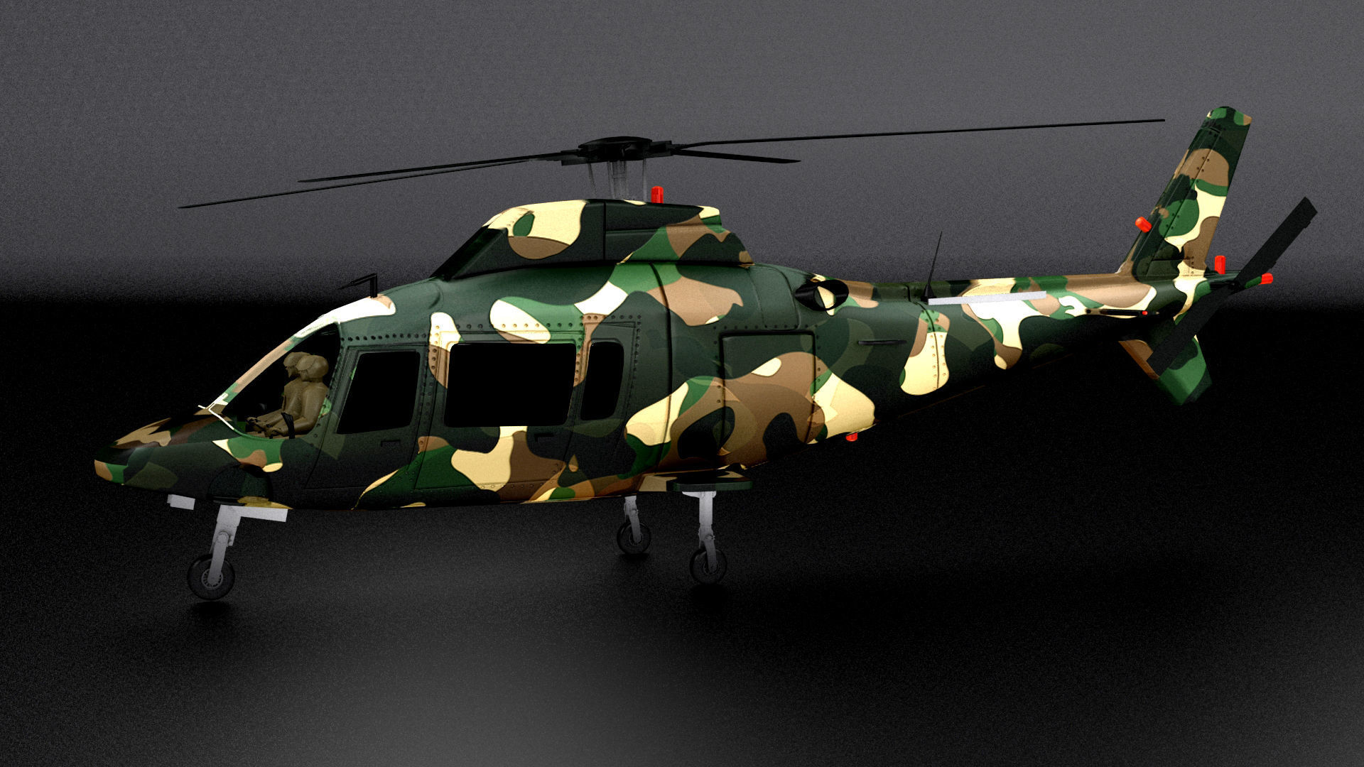 Agusta-hirundo-a109 Low-poly 3D model_1
