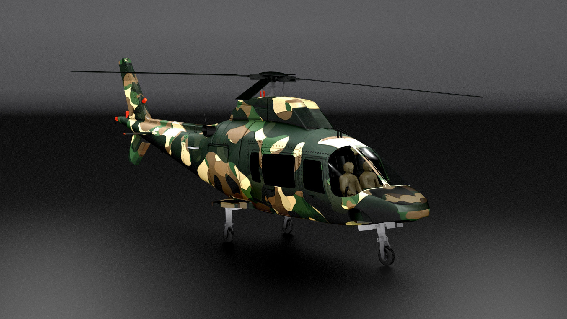 Agusta-hirundo-a109 Low-poly 3D model_8