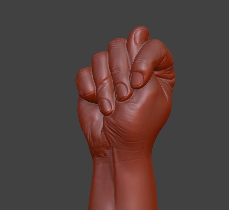 hand fig sign  3D print model_1