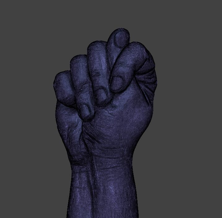 hand fig sign  3D print model_2