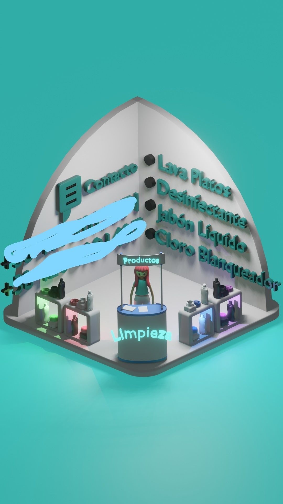 Model Store - Modelo de tienda Low-poly 3D model_3