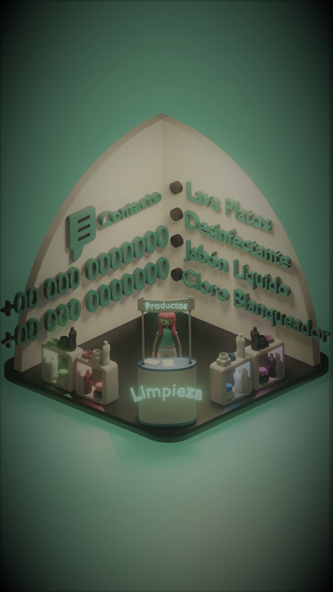 Model Store - Modelo de tienda Low-poly 3D model_5