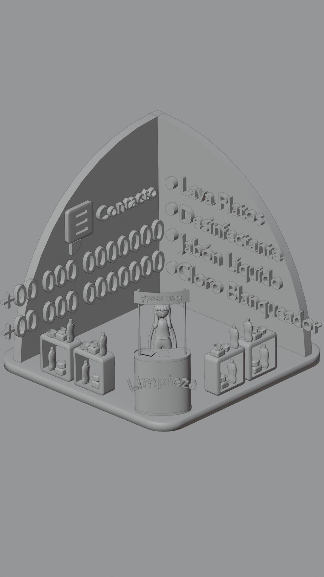 Model Store - Modelo de tienda Low-poly 3D model_2