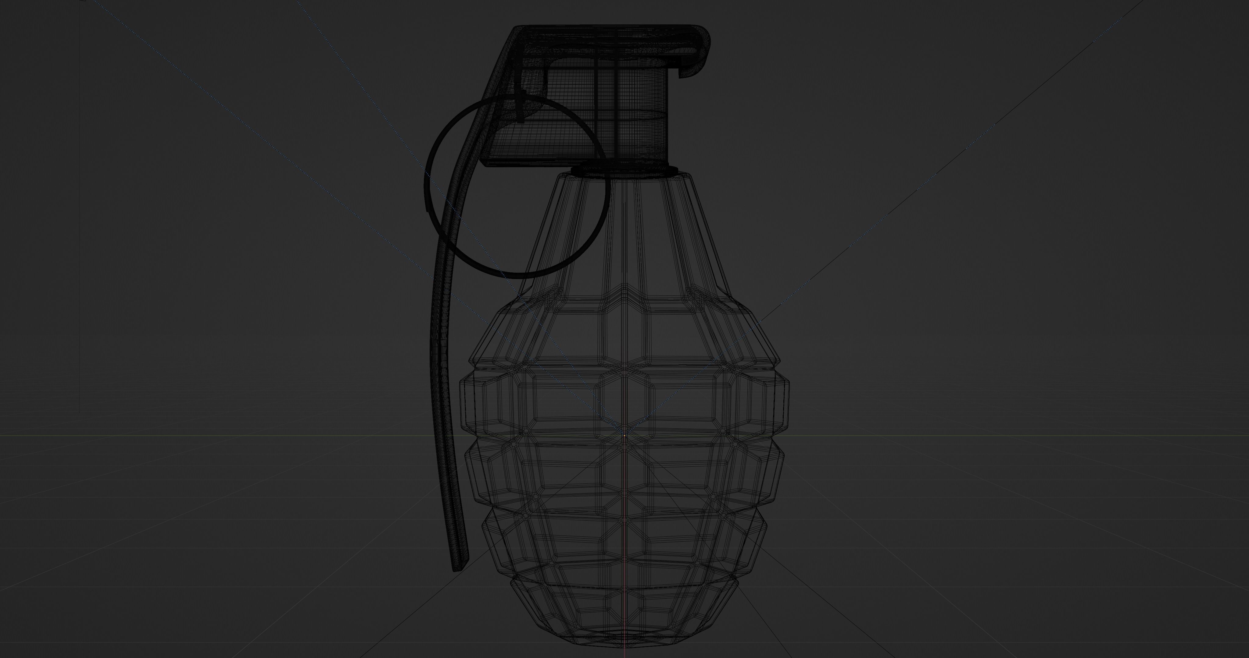 MK 2 Grenade - made in Blender Low-poly 3D model_13