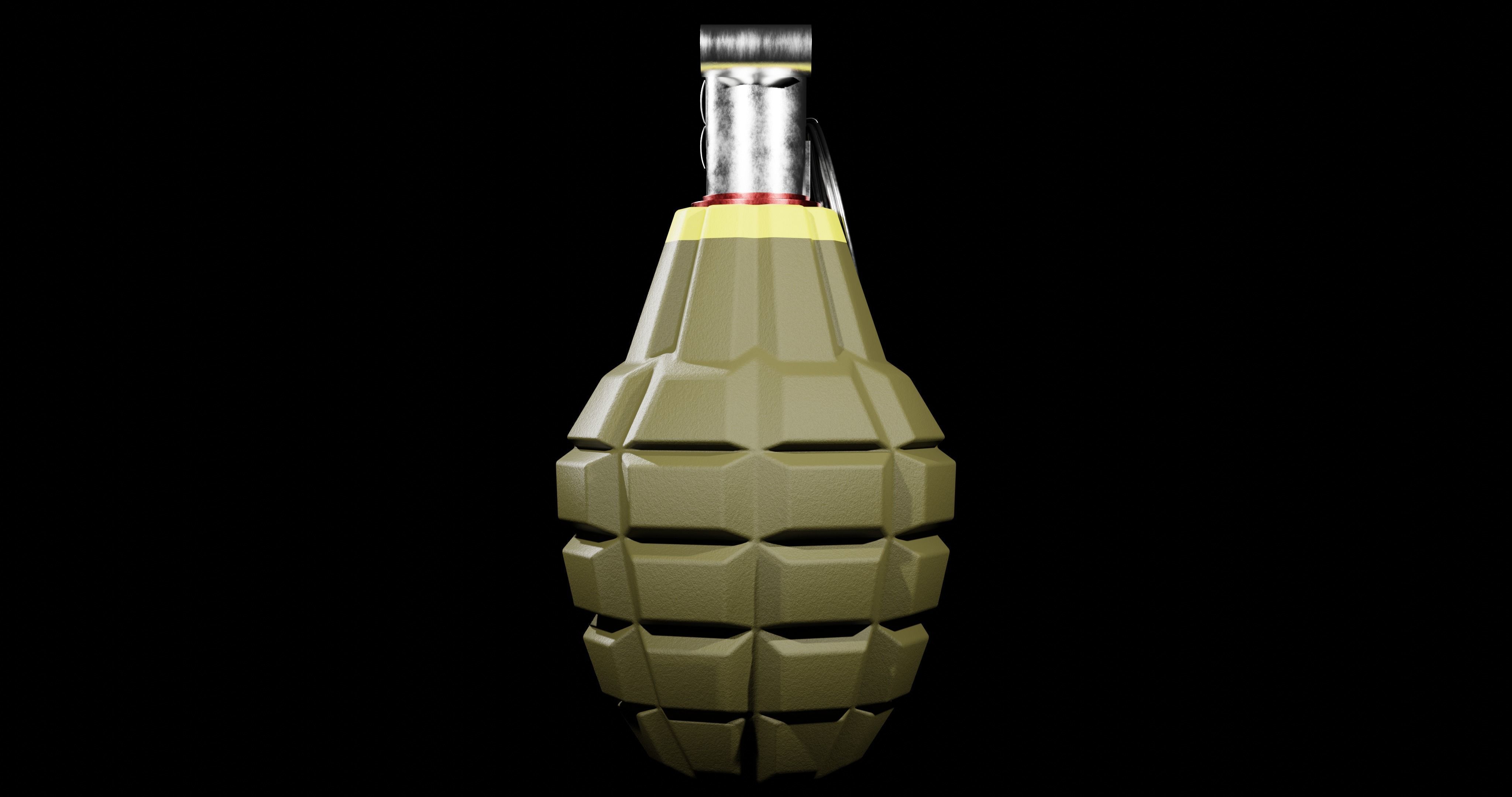 MK 2 Grenade - made in Blender Low-poly 3D model_2