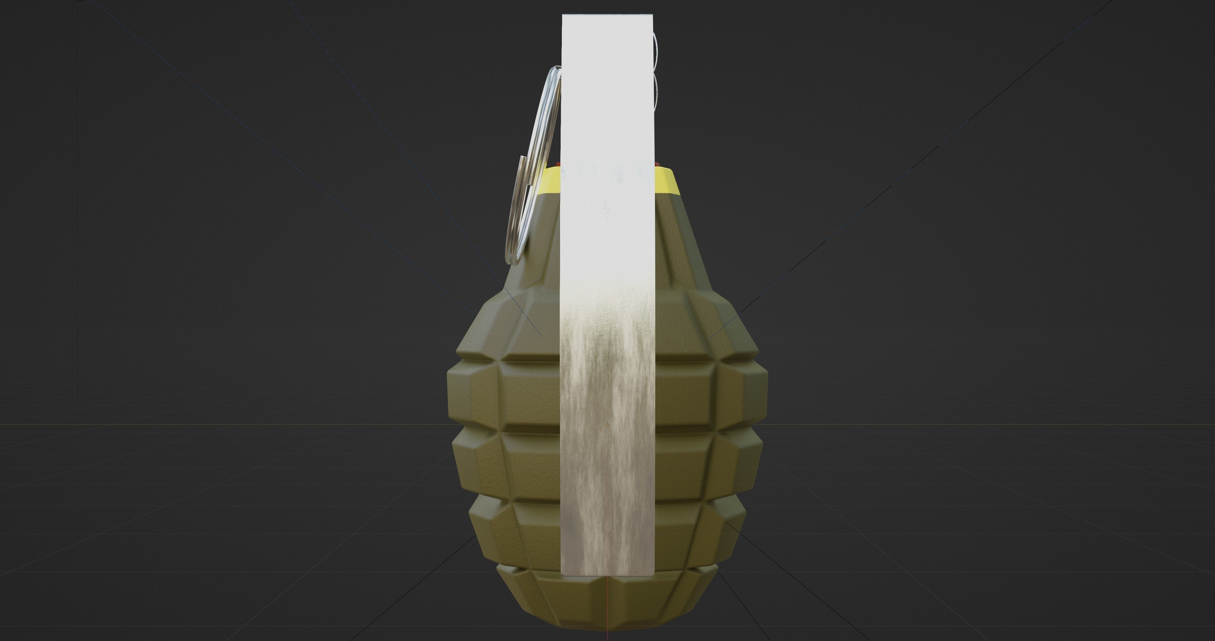 MK 2 Grenade - made in Blender Low-poly 3D model_7