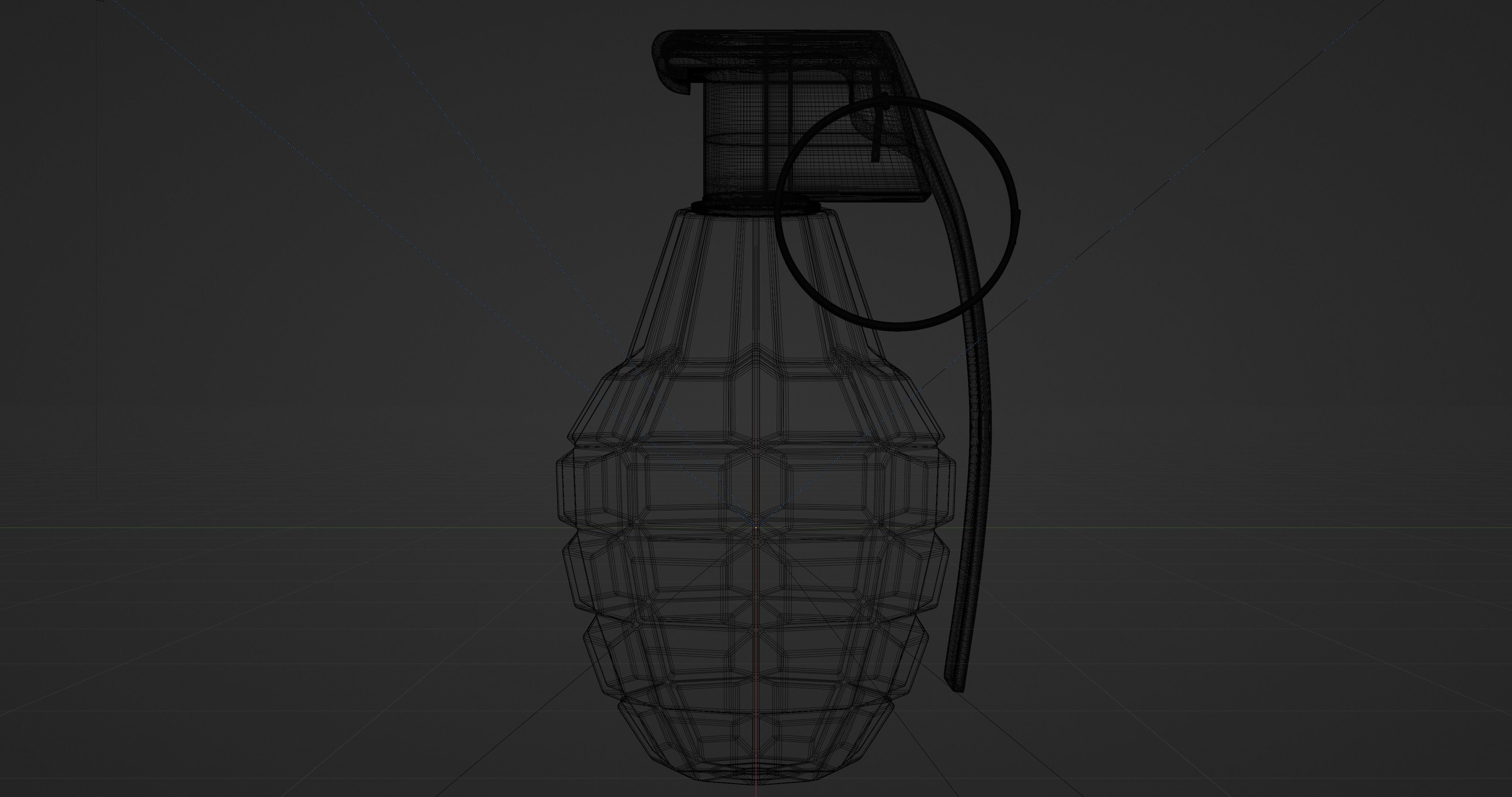 MK 2 Grenade - made in Blender Low-poly 3D model_12