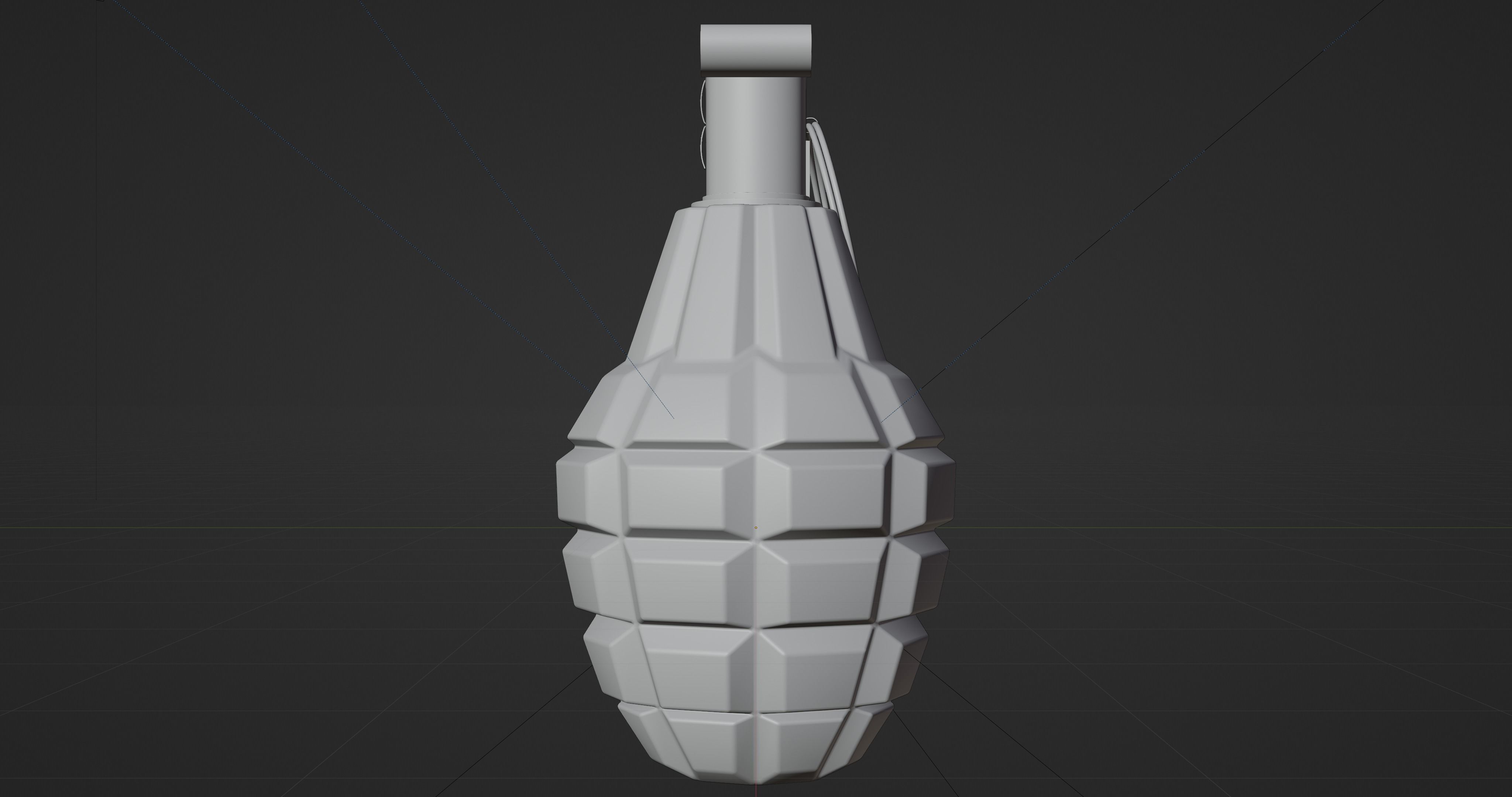 MK 2 Grenade - made in Blender Low-poly 3D model_10