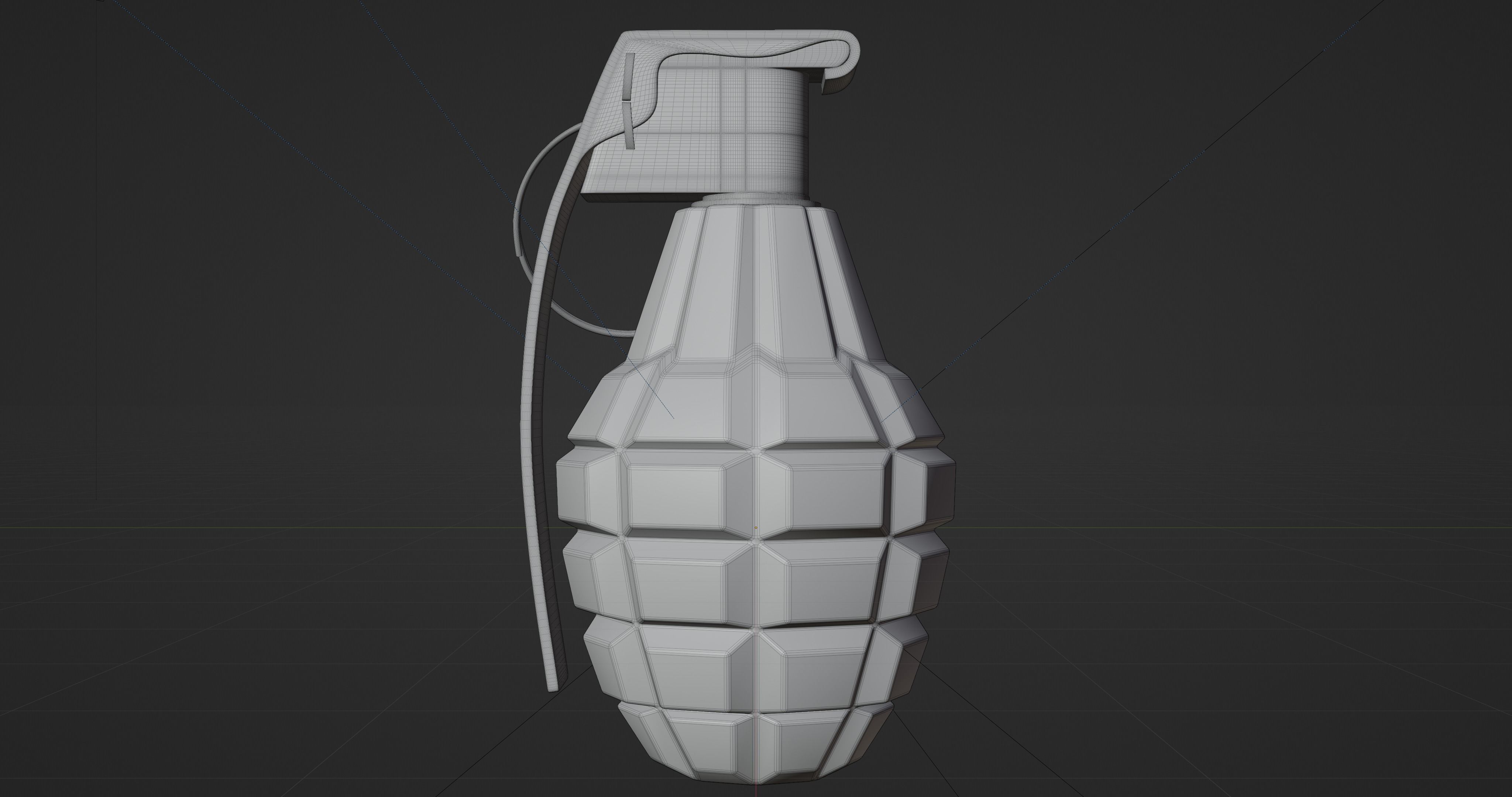 MK 2 Grenade - made in Blender Low-poly 3D model_17