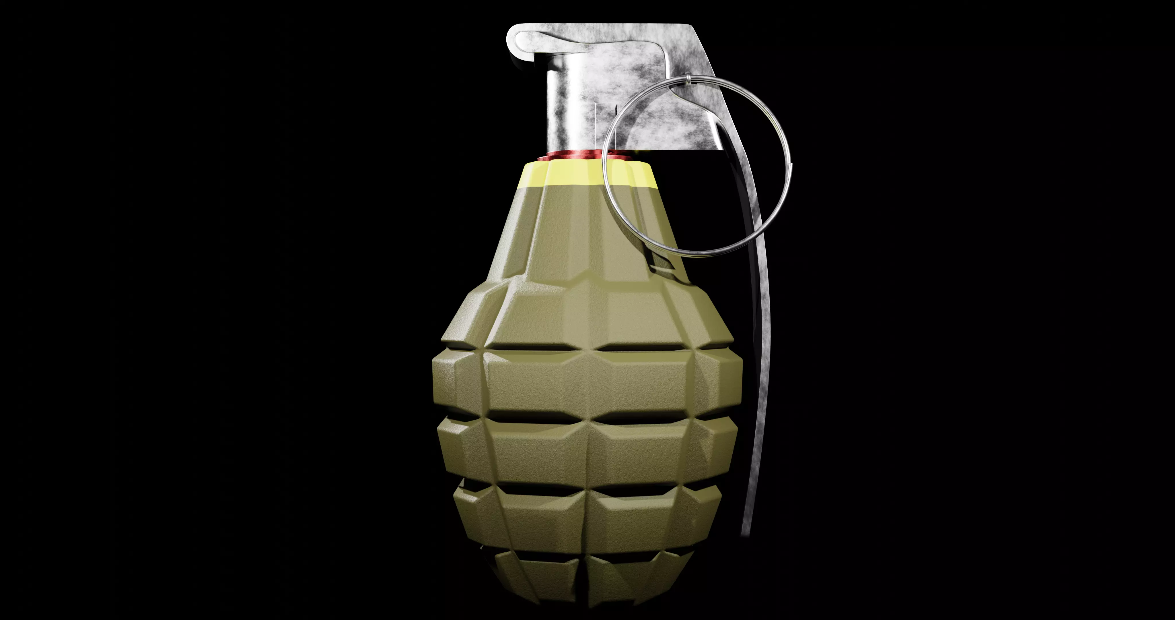 MK 2 Grenade - made in Blender Low-poly 3D model_0