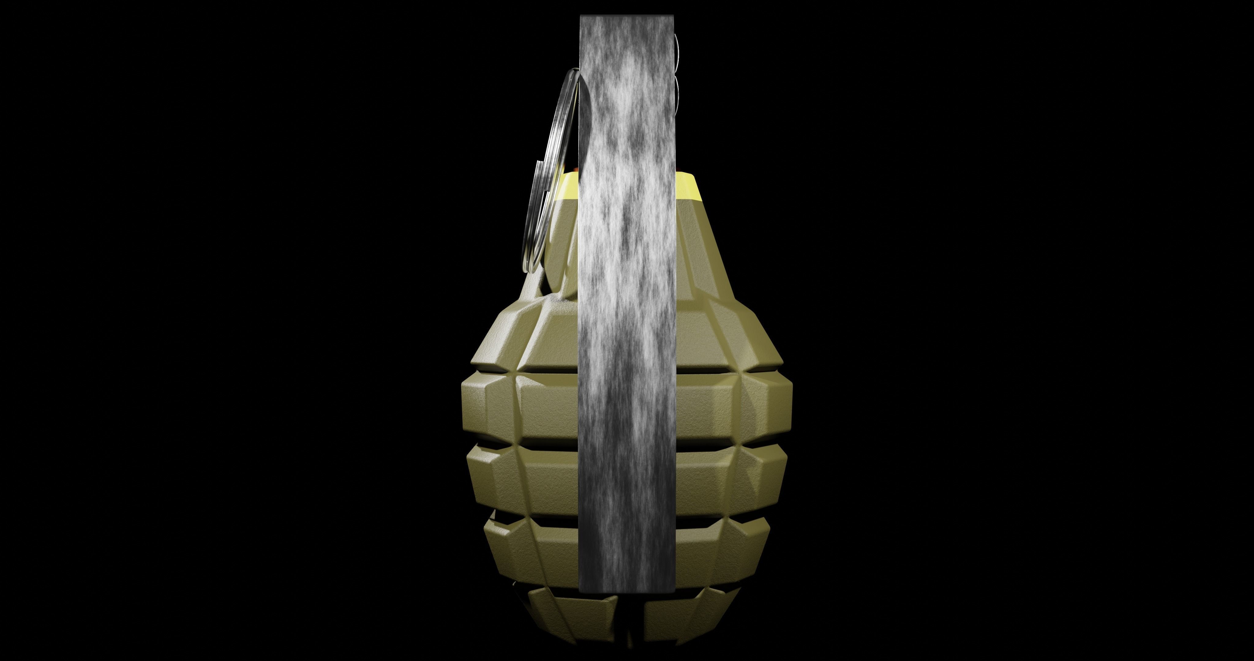 MK 2 Grenade - made in Blender Low-poly 3D model_3