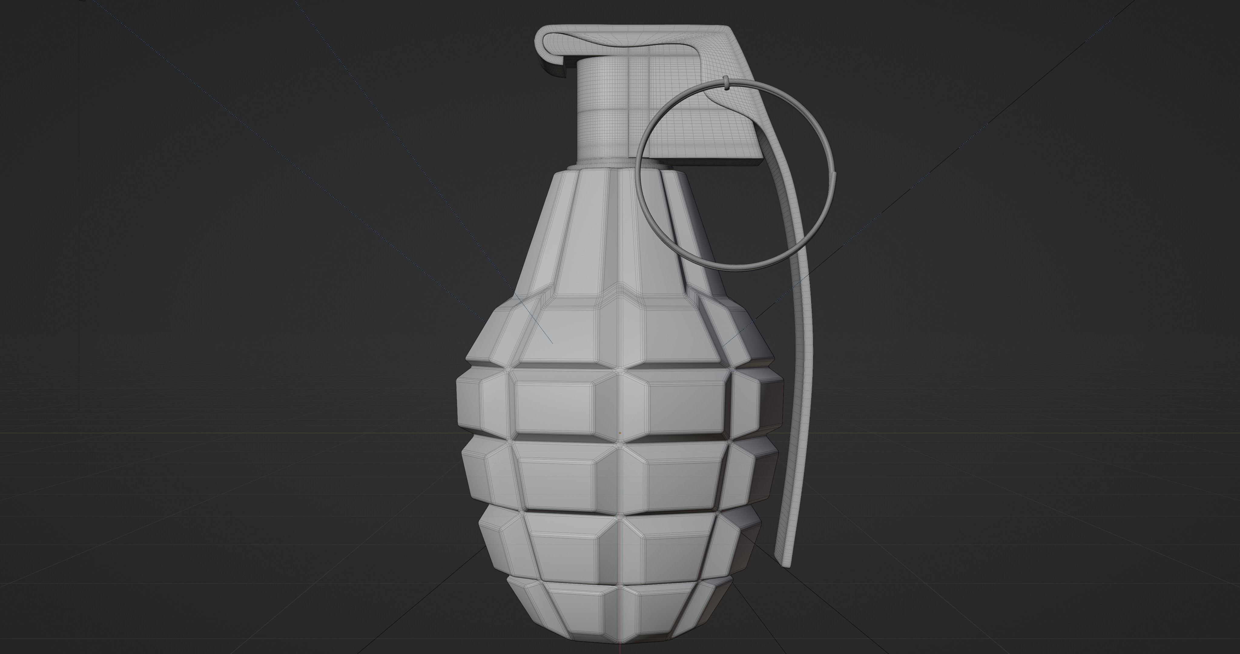 MK 2 Grenade - made in Blender Low-poly 3D model_16